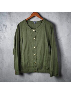 Jessica London Bomber field Jacket Plus 28W 28 Safari coat Military Button Up